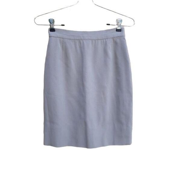 Vtg 70's Calvin Klein Collection Skirt 100% Wool Career Pencil Mini Taupe Sz XS - Picture 8 of 12